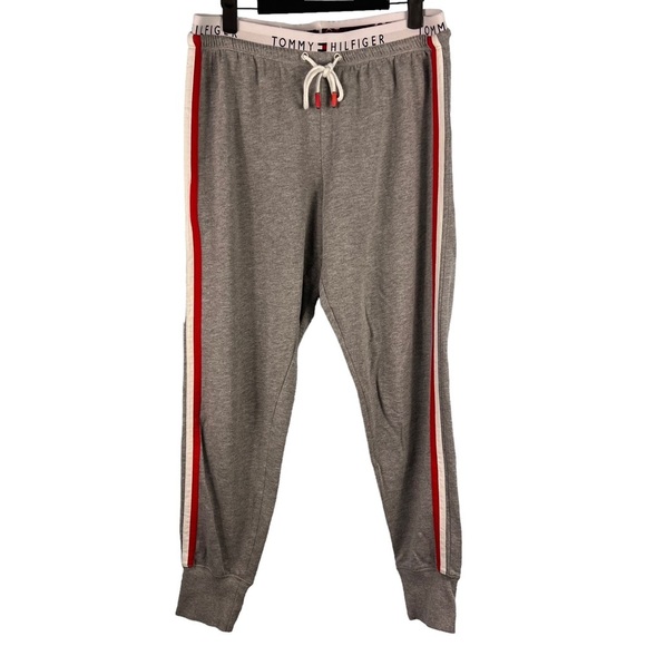Tommy Hilfiger Womens Gray Logo Jogger Pants Size Medium Comfy Athleisure - Picture 2 of 9